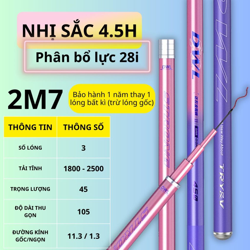 Cần Câu Nhị Sắc 4.5H - 28i - TN Fishing