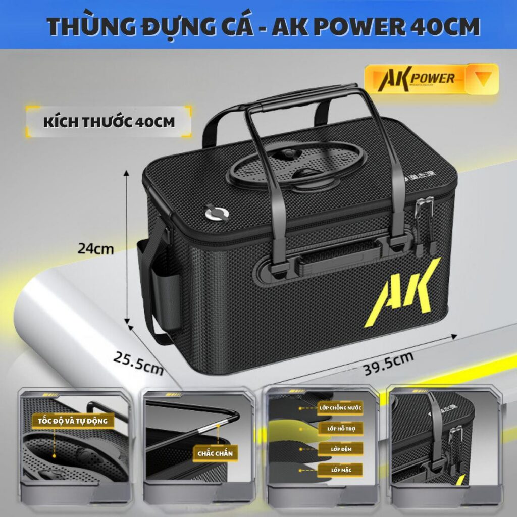 Thùng Đựng Cá AK POWER - Kiểu Dáng Sành Điệu
